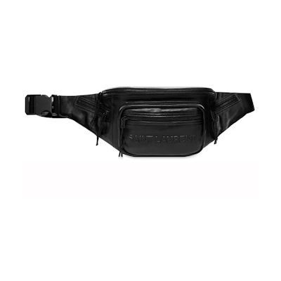 Saint Laurent Nuxx Waist Bag in Leather Black