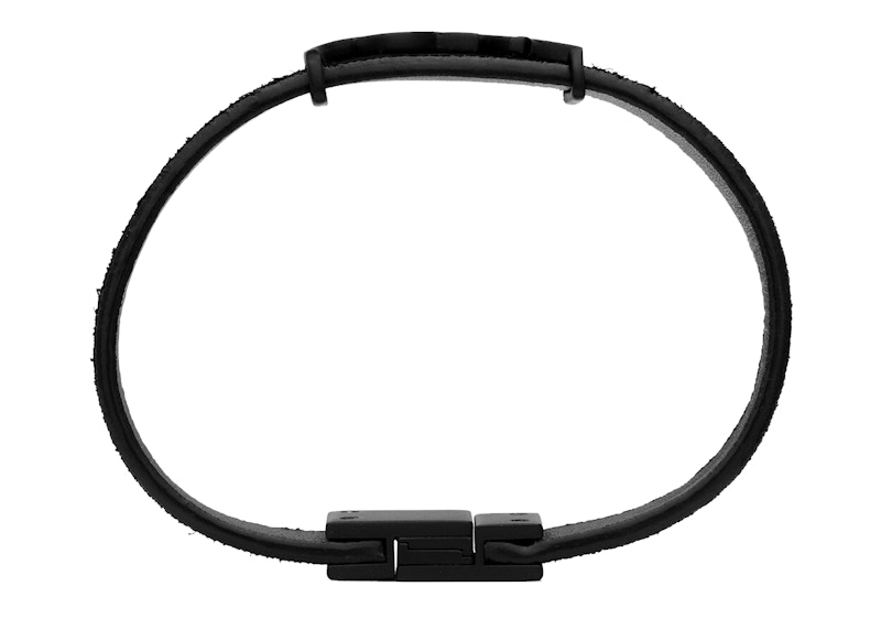 Order 圣罗兰 Opyum 黑色绒面革与金属手链