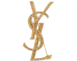 Saint Laurent Opyum YSL Crocodile Brooch Gold Brass Saint Laurent Opyum YSL Crocodile Brooch Gold Brass
