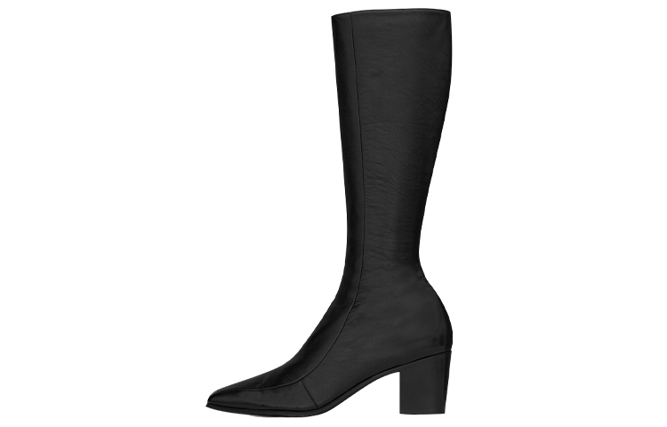 Saint Laurent Otto Leather Zip Boots 'Black Smooth' 71103825N001000