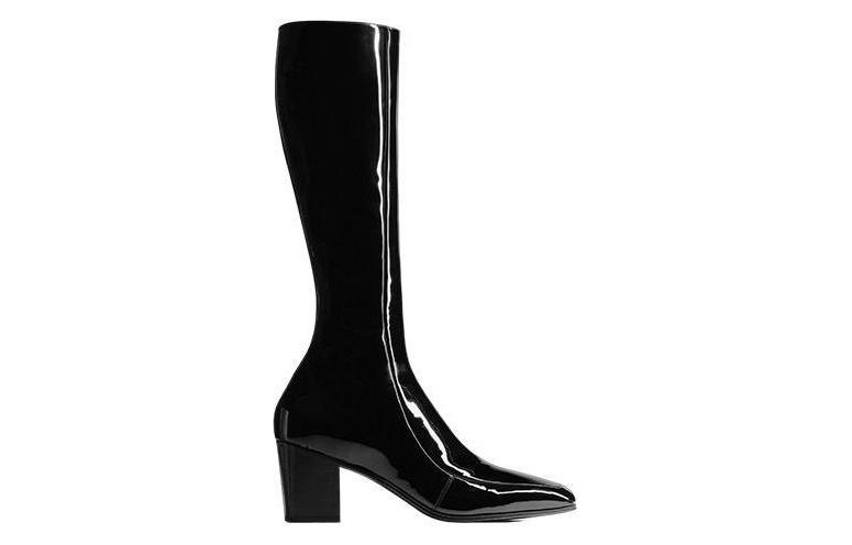 Order Saint Laurent Otto Stivali in Pelle con Zip ''Nero Lucido'' 711038AAA4Q1000