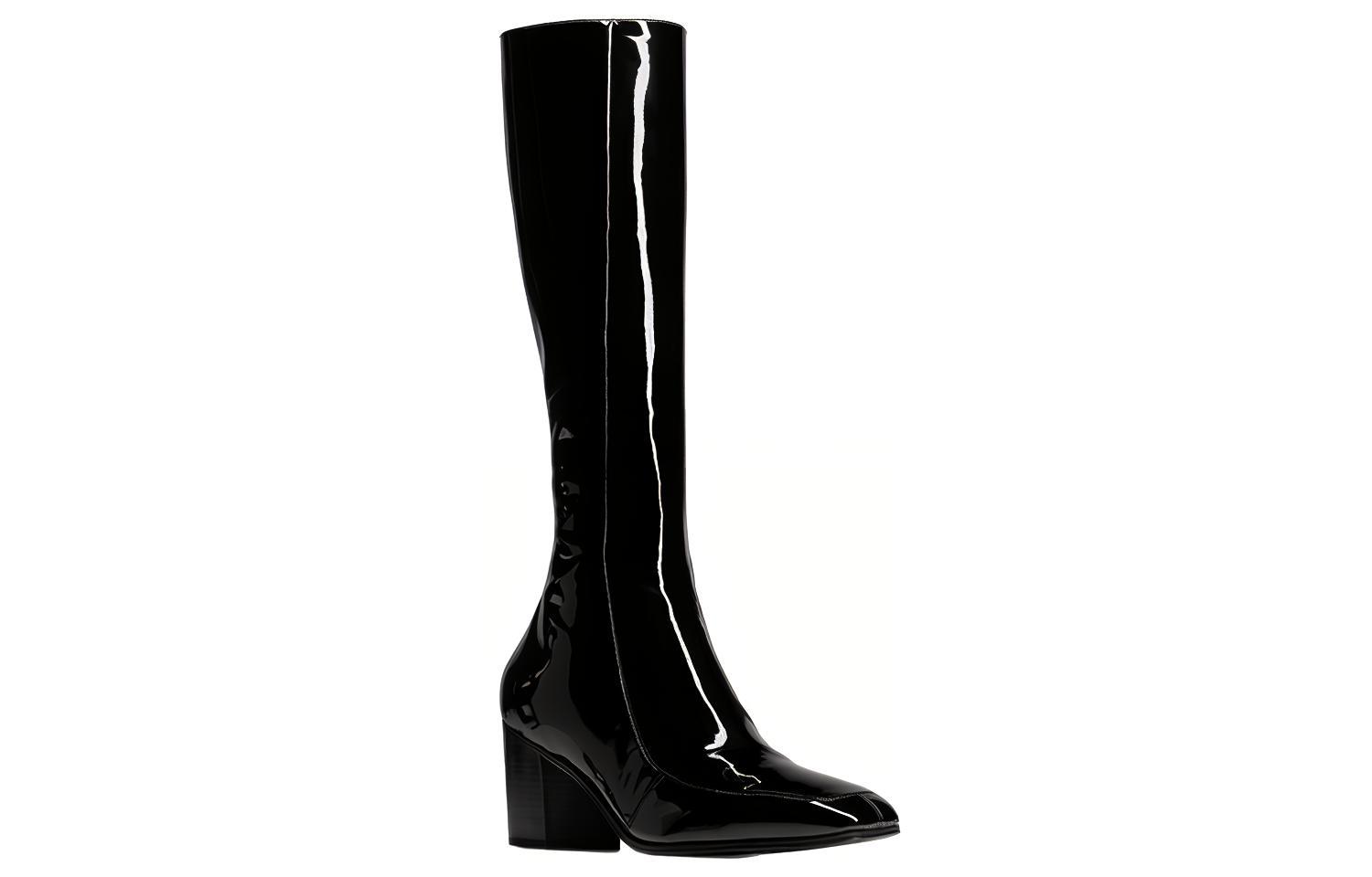 Lookbook Saint Laurent Otto Stivali in Pelle con Zip ''Nero Lucido'' 711038AAA4Q1000