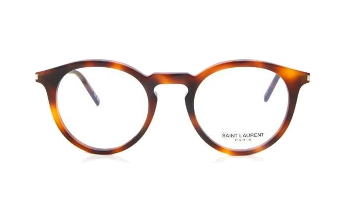 Saint Laurent Oval Optical Glasses Brown with Side Lettering Unisex SL347003