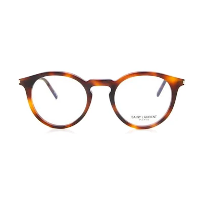 Saint Laurent Oval Optical Glasses Brown with Side Lettering Unisex SL347003