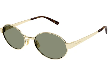 Order SAINT LAURENT 金色全金屬Logo橢圓太陽眼鏡 男女適用。 SL692003