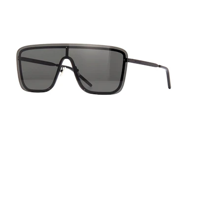 Saint Laurent Oversized Irregular UV Protection Sunglasses Unisex Black. SL364-MASK-002