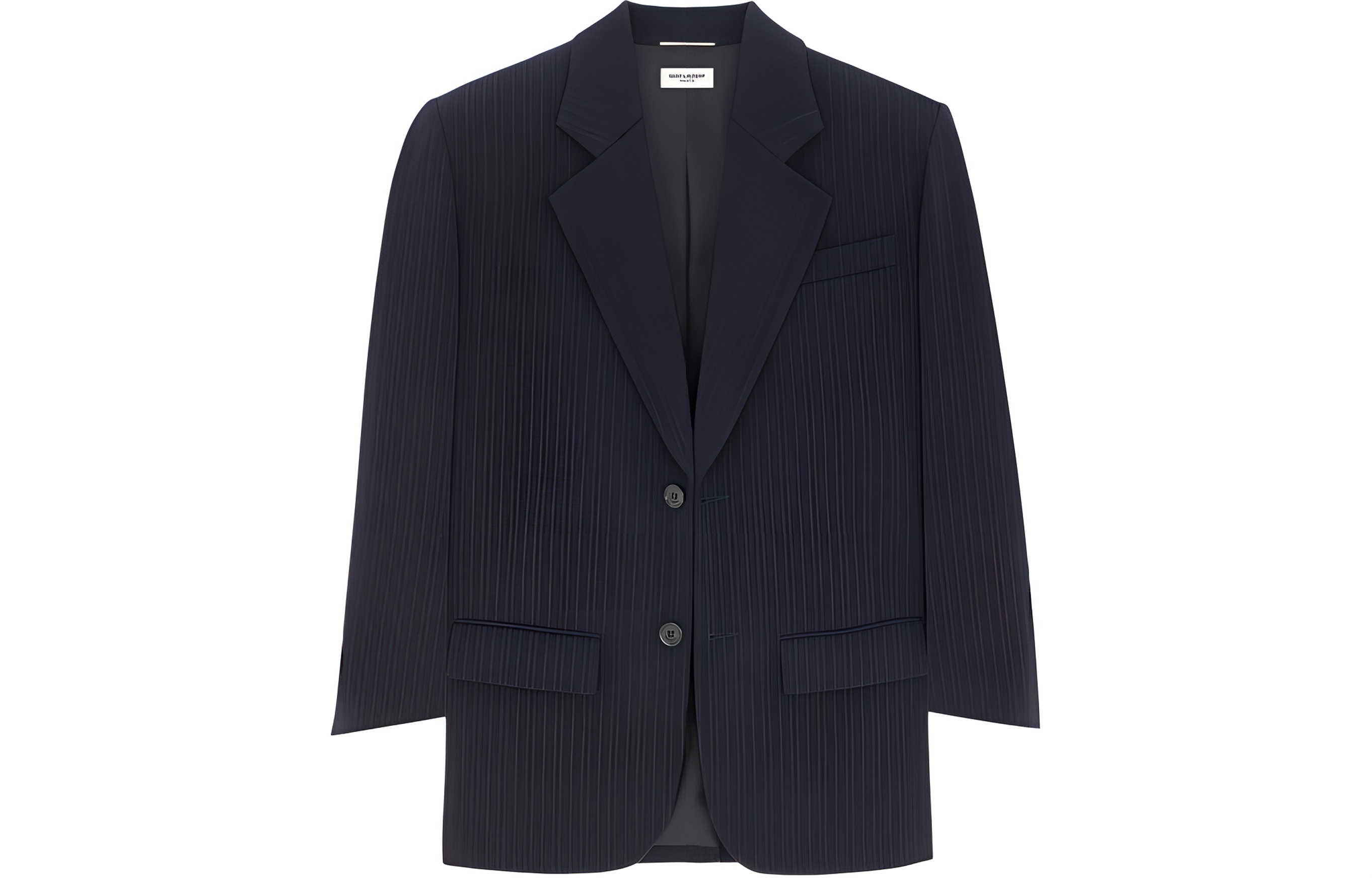 Saint Laurent Oversized Striped Wool Jacket Navy Long-Sleeve Coat 782776Y5H334127
