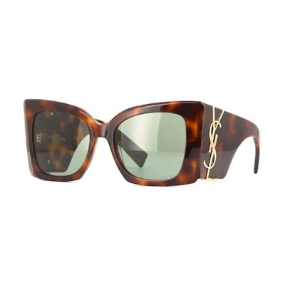 Saint Laurent Oversized Sunglasses Havana/Green (SL-M119-BLAZE-002)
