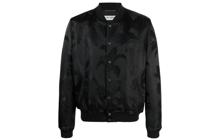 Saint Laurent Palm Tree Jacquard Bomber Jacket Men’s Black 652552Y1C551000