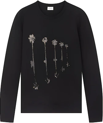 Saint Laurent Palm Tree Print Pullover Sweatshirt Black 583897YBKH21081 Buy Saint Laurent Palm Tree Print Pullover Sweatshirt Black 583897YBKH21081