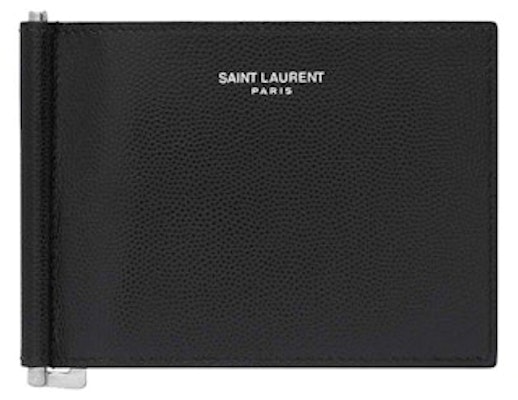 Saint Laurent Paris Bill Clip Wallet in Grain de Poudre Embossed Leather Black Buy Saint Laurent Paris Bill Clip Wallet in Grain de Poudre Embossed Leather Black