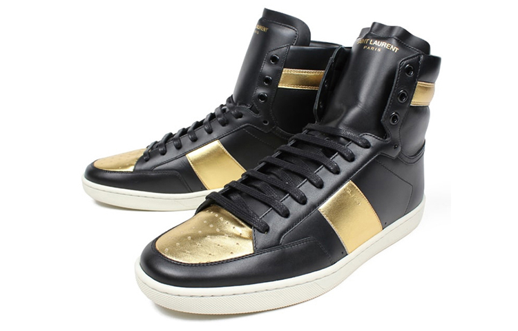 Lookbook Sneaker Alta Saint Laurent Paris ''Nero Oro'' 345416AQI101080