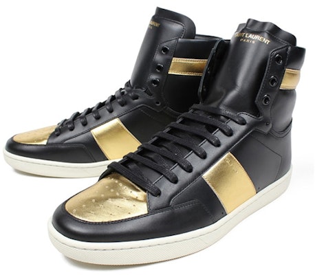 Saint Laurent Paris High-Top Sneaker 'Black Gold' 345416AQI101080 Lookbook Saint Laurent Paris High-Top Sneaker 'Black Gold' 345416AQI101080