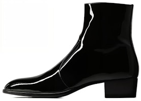 Saint Laurent Patent Leather Side-Zip Ankle Boots 'Black' 689311AAA4Q1000 Saint Laurent Patent Leather Side-Zip Ankle Boots 'Black' 689311AAA4Q1000