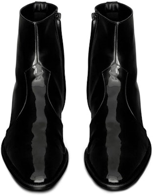 Saint Laurent Patent Leather Side-Zip Ankle Boots 'Black' 689311AAA4Q1000 Lookbook Saint Laurent Patent Leather Side-Zip Ankle Boots 'Black' 689311AAA4Q1000