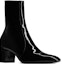 Lookbook Saint Laurent But Kasut Bertumit Tinggi Kulit Kilat Berzip Tapak Bulat 'Hitam' 75609107RAA1000