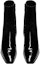 Shop Saint Laurent But Kasut Bertumit Tinggi Kulit Kilat Berzip Tapak Bulat 'Hitam' 75609107RAA1000