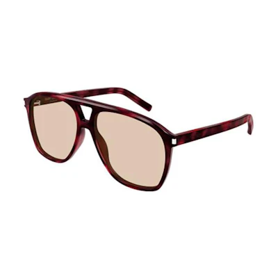Saint Laurent Pilot Acetate Sunglasses Brown Unisex Couple Style SL596DUNE003