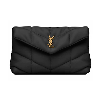 Saint Laurent Pouch In Quilted Lambskin Small Black