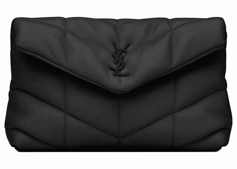 Saint Laurent Puffer In Quilted Lambskin Small Noir