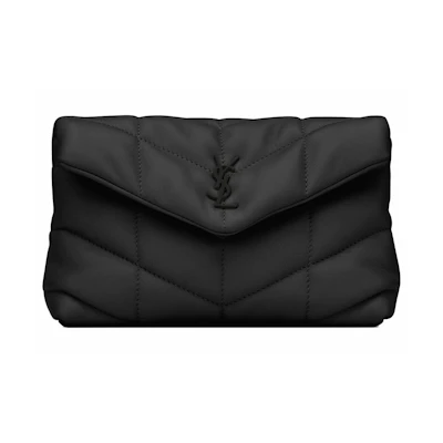 Saint Laurent Puffer In Quilted Lambskin Small Noir
