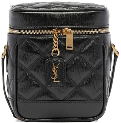 Saint Laurent Quilted 2WAY Vanity Bag Black Buy Saint Laurent Quilted 2WAY Vanity Bag Black