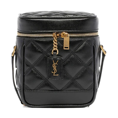 Saint Laurent Quilted 2WAY Vanity Bag Black