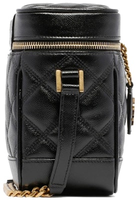 Saint Laurent Quilted 2WAY Vanity Bag Black Lookbook Saint Laurent Quilted 2WAY Vanity Bag Black