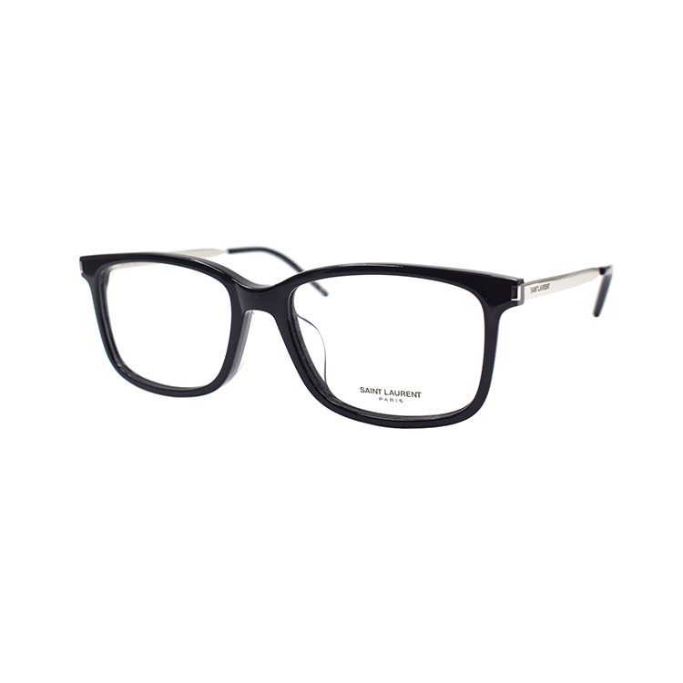 Saint Laurent Rectangle Logo Series Black Rectangular Optical Glasses Unisex SL684F-001