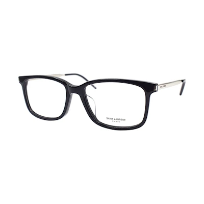 Saint Laurent Rectangle Logo Series Black Rectangular Optical Glasses Unisex SL684F-001