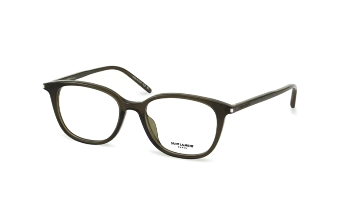 SAINT LAURENT Rectangle Logo Square Green Optical Glasses Unisex Couples Style SL644/F-005