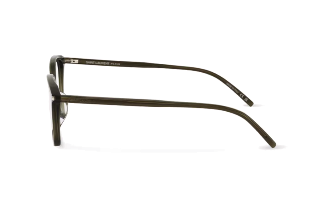 Shop 圣罗兰矩形标志方形绿色光学眼镜 男女款情侣风格 SL644/F-005