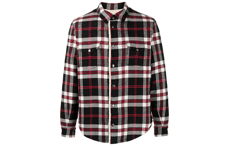 Saint Laurent Red Checkered Button-Up Casual Jacket 668224Y28VA6167