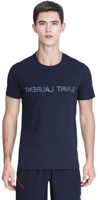 圣罗兰反转标志男士海军蓝圆领T恤 663278Y36HE4145 Shop 圣罗兰反转标志男士海军蓝圆领T恤 663278Y36HE4145