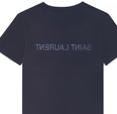 圣罗兰反转标志男士海军蓝圆领T恤 663278Y36HE4145 Details for 圣罗兰反转标志男士海军蓝圆领T恤 663278Y36HE4145