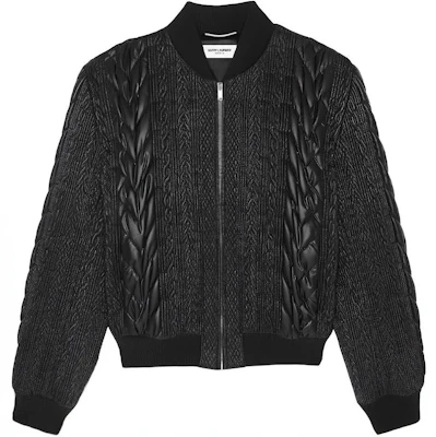 Saint Laurent Ribbed Knit Zip-Up Bomber Jacket Black for Men 653851Y989L1001 Buy Saint Laurent Ribbed Knit Zip-Up Bomber Jacket Black for Men 653851Y989L1001