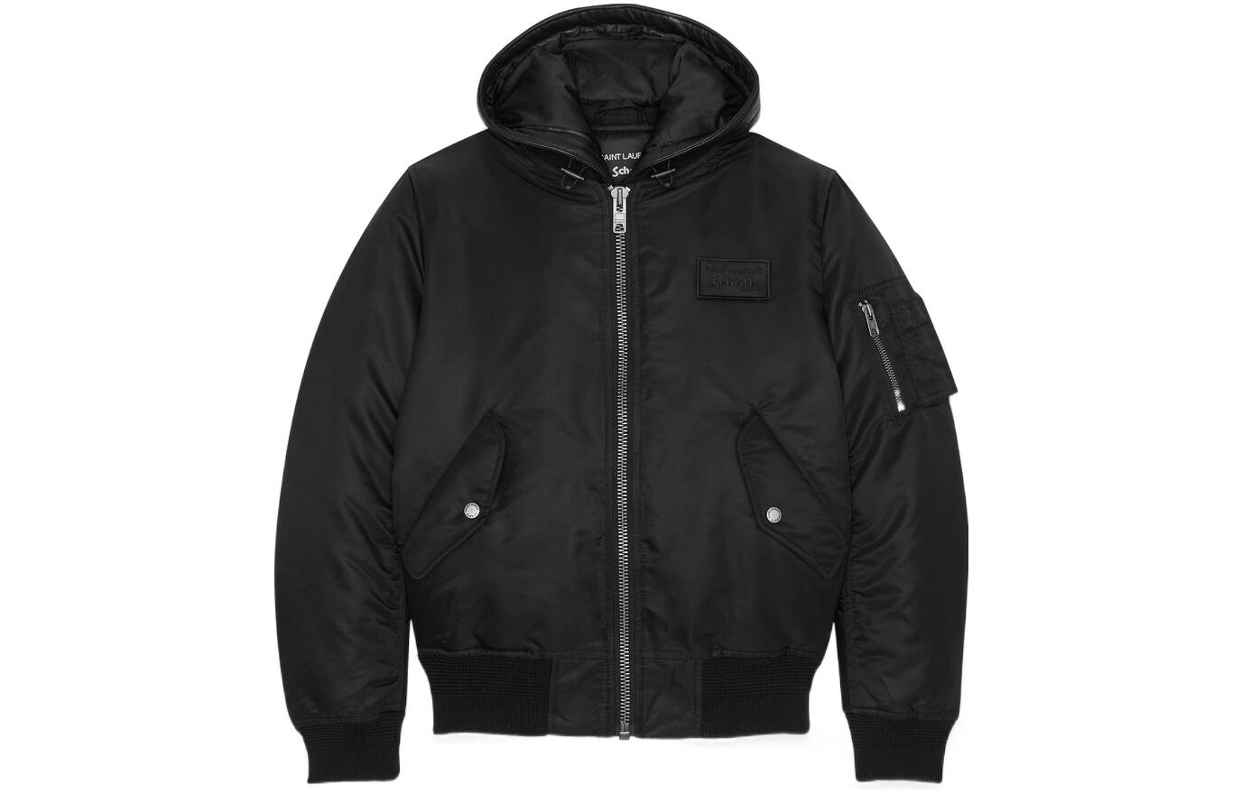 Saint Laurent Rive Droite Black Solid Flap Pocket Aviator Jacket Menswear 680378YCL531000