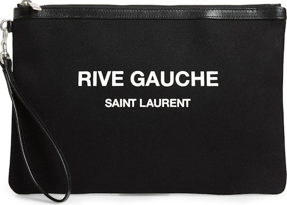 Saint Laurent Rive Gauche Canvas Pouch Black Buy Saint Laurent Rive Gauche Canvas Pouch Black