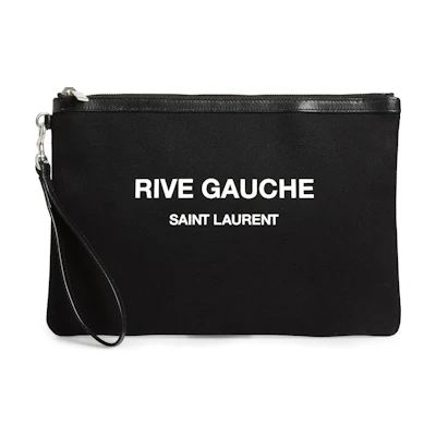 Saint Laurent Rive Gauche Canvas Pouch Black