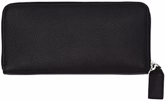 Order Saint Laurent Rive Gauche Continental Zip Around Wallet Grained Leather Black