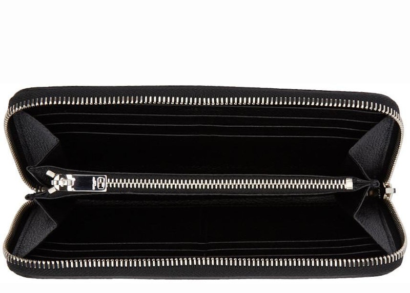 Lookbook Dompet Zip Kontinental Rive Gauche Saint Laurent Kulit Bertekstur Hitam