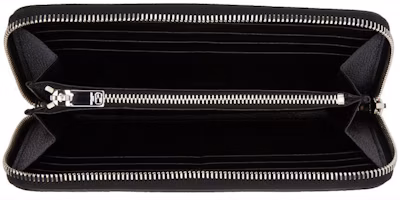 Lookbook Saint Laurent Rive Gauche Continental Zip Around Wallet Grained Leather Black