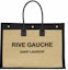 Buy 圣罗兰Rive Gauche刺绣拉菲草手提袋米色
