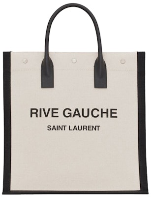 Saint Laurent Rive Gauche North/South Tote White Linen/Black Buy Saint Laurent Rive Gauche North/South Tote White Linen/Black