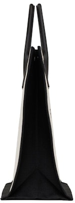 Saint Laurent Rive Gauche North/South Tote White Linen/Black Lookbook Saint Laurent Rive Gauche North/South Tote White Linen/Black