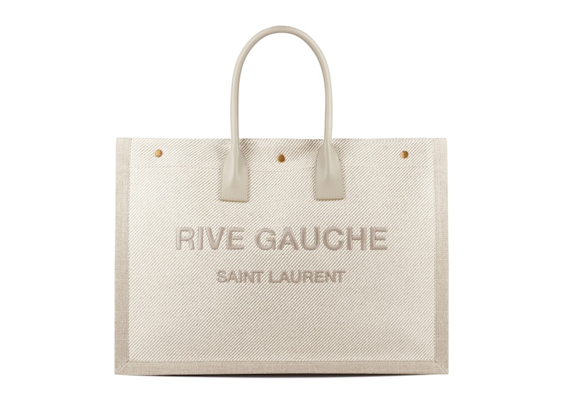 Saint Laurent Rive Gauche Tote Bag Small Neutrals