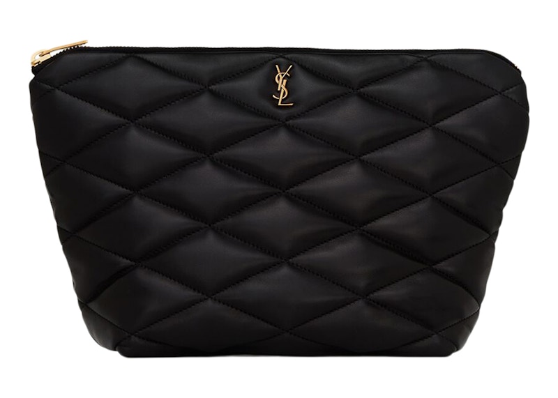 Saint Laurent Sade Pouch Medium Diamond Quilted Black