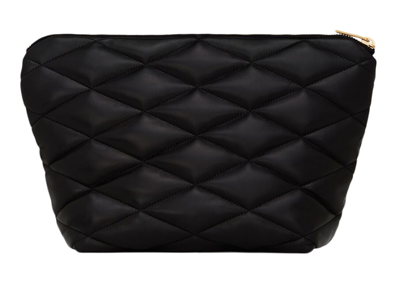 Order 圣罗兰Sade中号钻石绗缝黑色手包