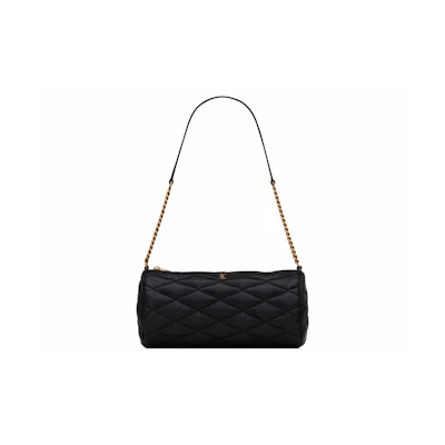 Saint Laurent Sade Tube Bag In Quilted Lambskin Small Noir