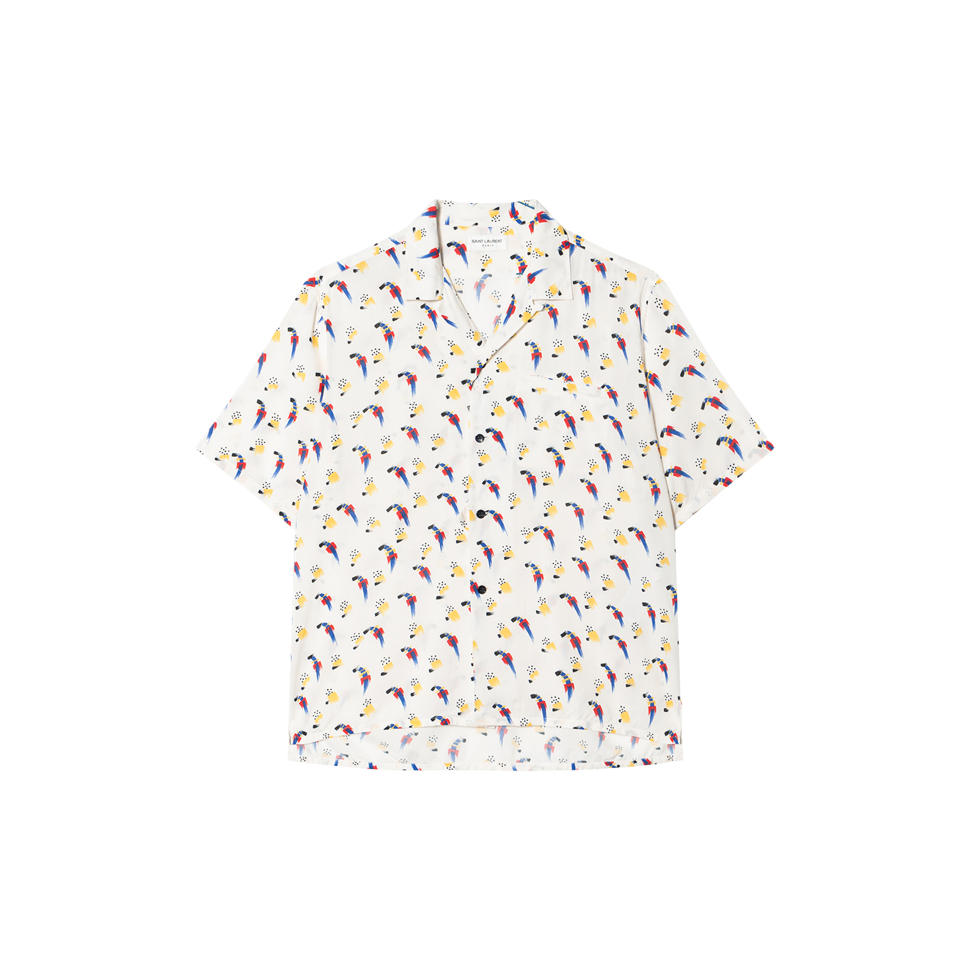 Saint Laurent Shark Print Short Sleeve Shirt Men’s Off-White 531956Y2D369747